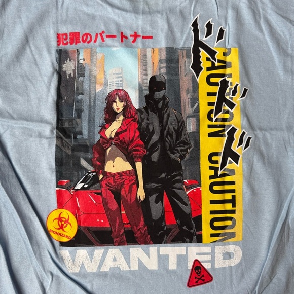 9Th Life Wanted Unisex Tee in Lt Blue Size Large New 100% Cotton - Picture 7 of 7